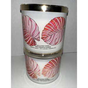 PINK PINEAPPLE SUNRISE Large 3 Wick Candle 14.5 oz Bath & Body Works 2023 Lot 2